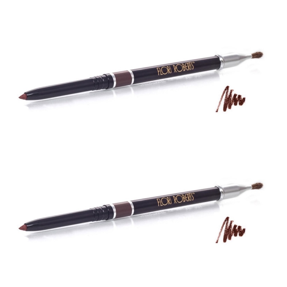 FLORI ROBERTS WATERPROOF AUTOMATIC LIP PENCIL CHESTNUT X2 - BRAND NEW/SEALED